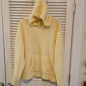 Pilcro Light Yellow Knit Hoodie Sweater – Cozy & Casual